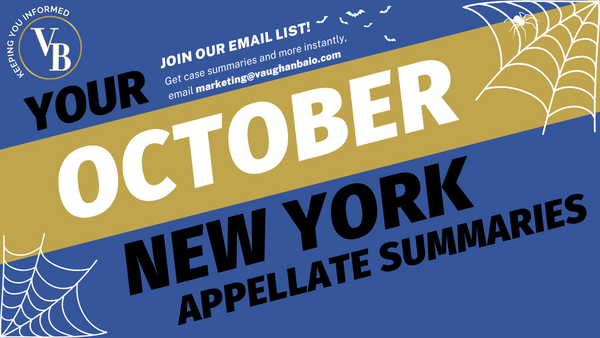 New York Appellate Summaries <br> October 2023